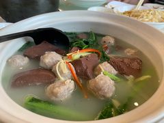 肉丸猪红春菜煲-新灿记大酒楼