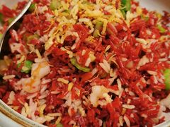 红菜汁腊味炒香苗-广州天河合景福朋喜来登酒店 · 聚味轩中餐厅