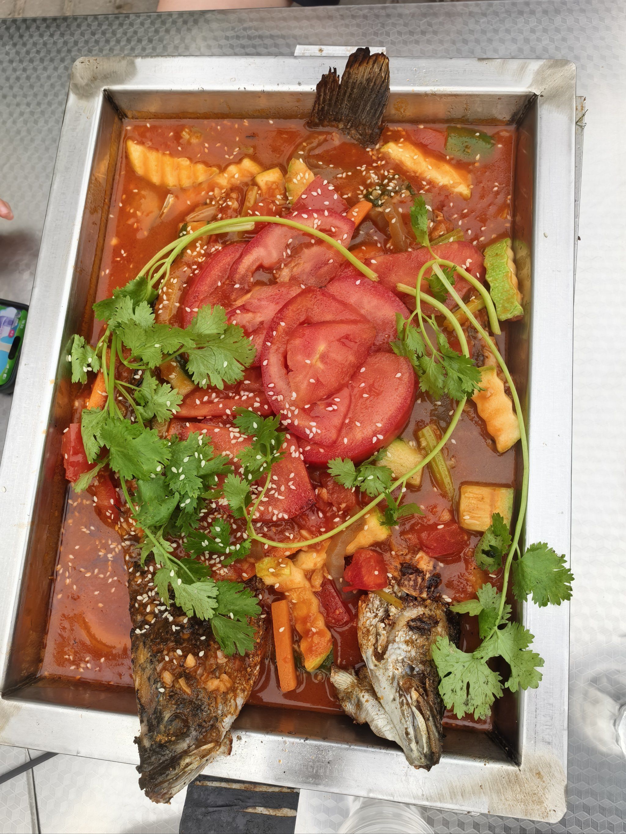 健康好味烤鱼蔬菜