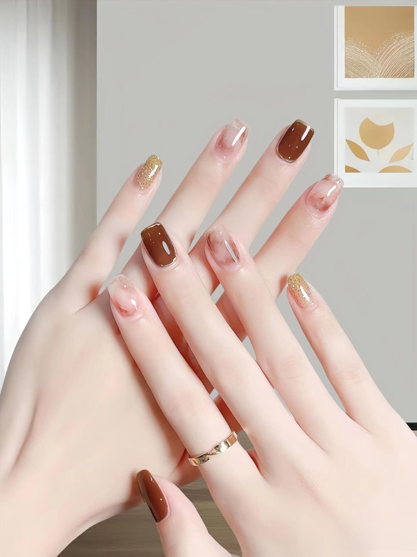 短指甲# #可爱美甲# #简单美甲# #百搭美甲# #简约款美甲# #日常美甲