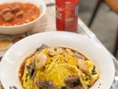 虾仁叉烧双拼滑蛋饭-旺记冰室(九龙中心大厦店)