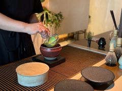 抹茶咖啡制作中-luutosa  cafe & tea 鹿兔山