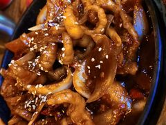 炒鱿鱼-包装马车·韩国料理·포장마차