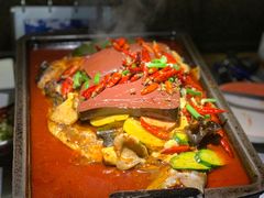 毛血旺烤鱼-探鱼·鲜青椒爽麻烤鱼(东城万达广场店)