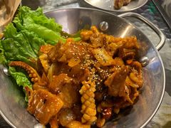 鱿鱼炒五花肉-富乐满韩国正宗炸鸡韩国料理(虹泉路店)