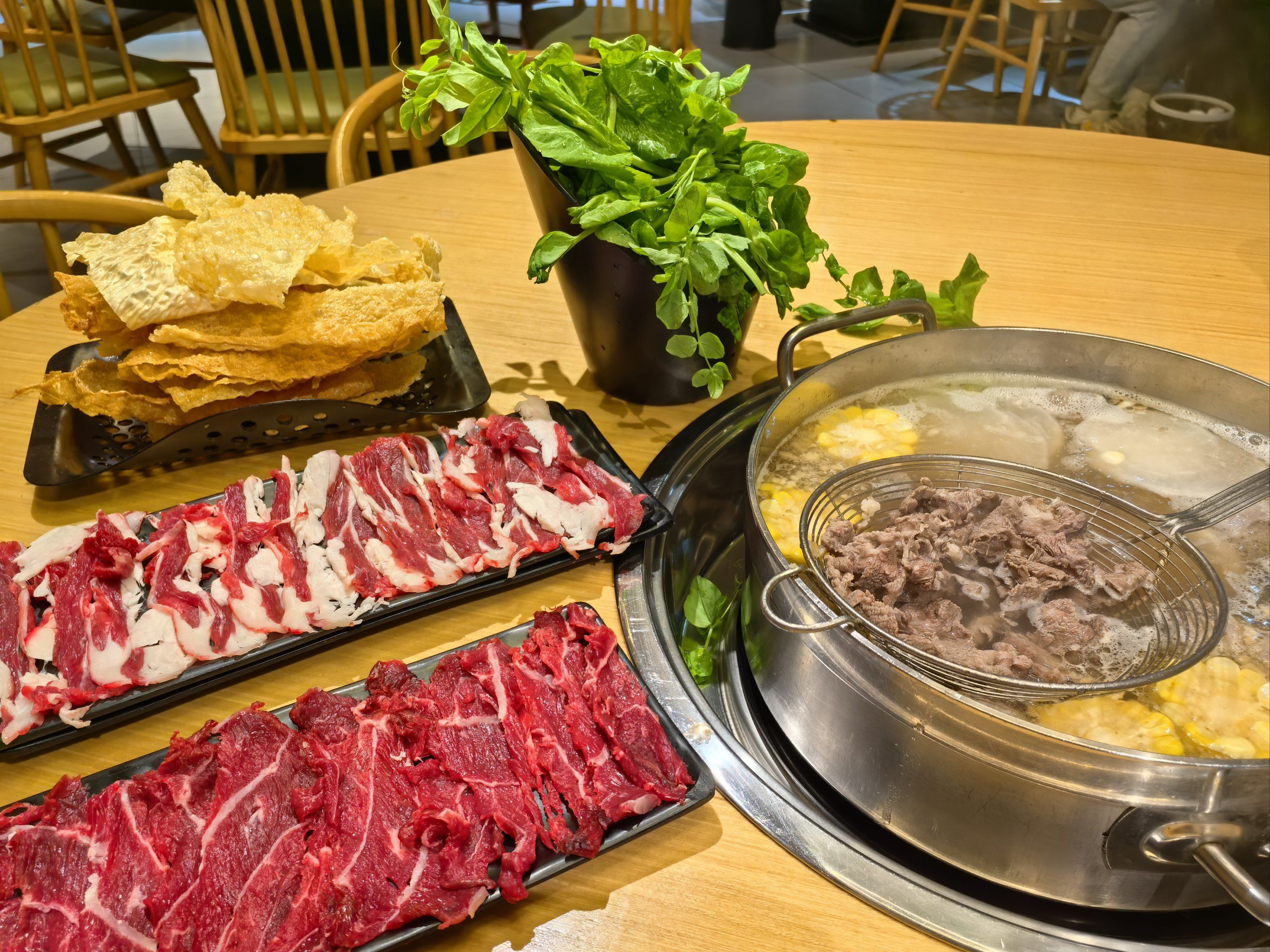 潮汕牛肉火锅双人餐才112r,太满足了