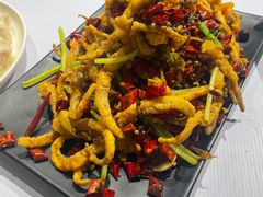 干煸鱿鱼须-大眼锅贴水饺(河东店)