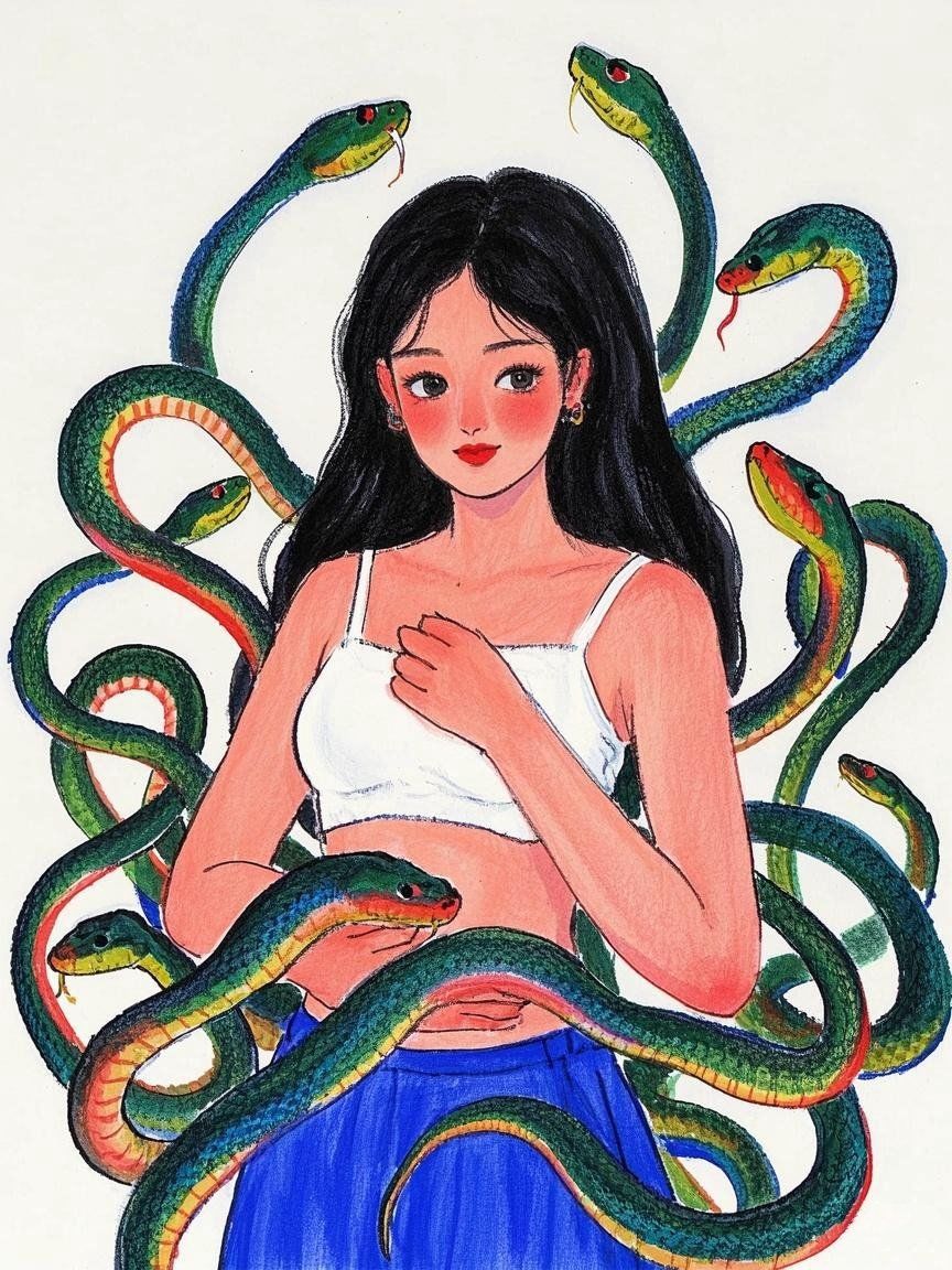 刷到这条美女蛇,美丽一整年