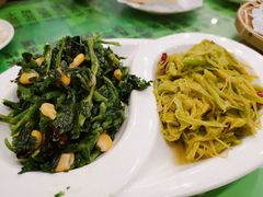 炝拌油菜苗-令氏家外家周秦食府(高新店)