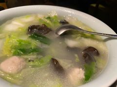 青菜粉丝肉丸汤-老头儿油爆虾(星光一期店)