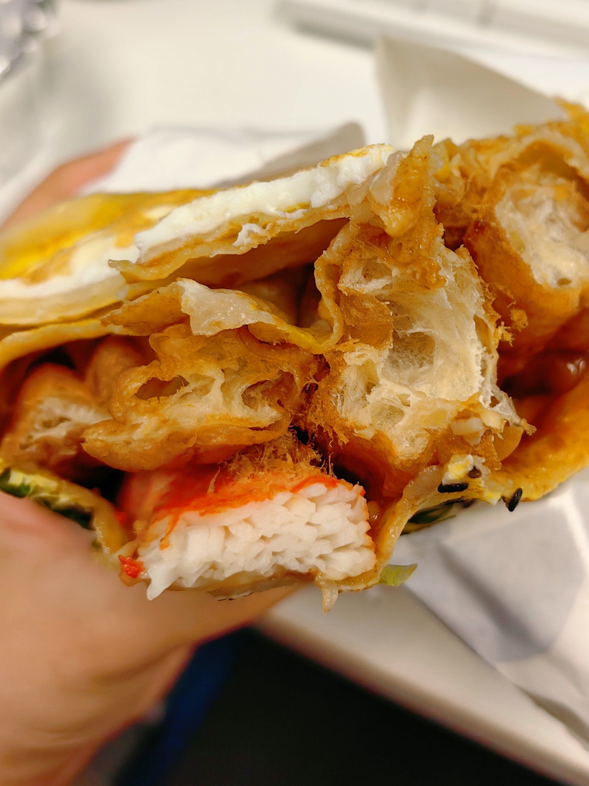 蛋饼里最喜欢软乎乎湿漉漉饼皮的鸡蛋灌饼!