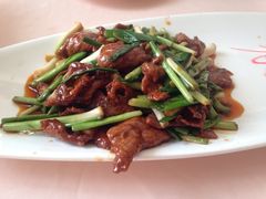 大蒜炒羊肉-蔡阿水羊肉店
