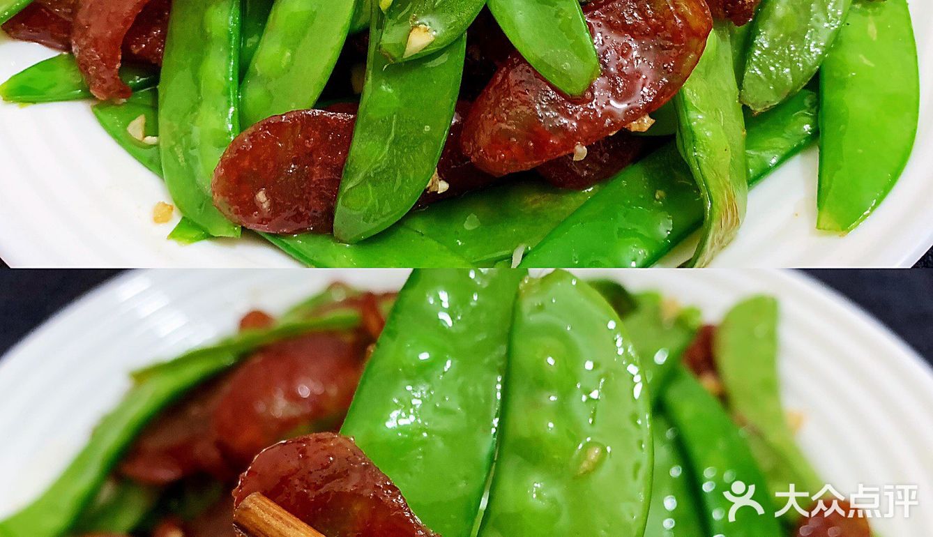 荷兰豆炒腊肉，荤素搭配超级好吃