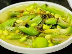 绍兴咸菜炒丝瓜毛豆-绍兴名菜馆(可乐路店)