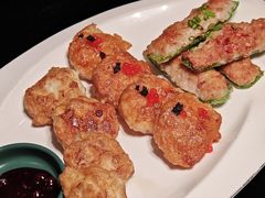 虾饼墨鱼饼酿尖椒拼盘-粤·向群饭店(二沙岛店)