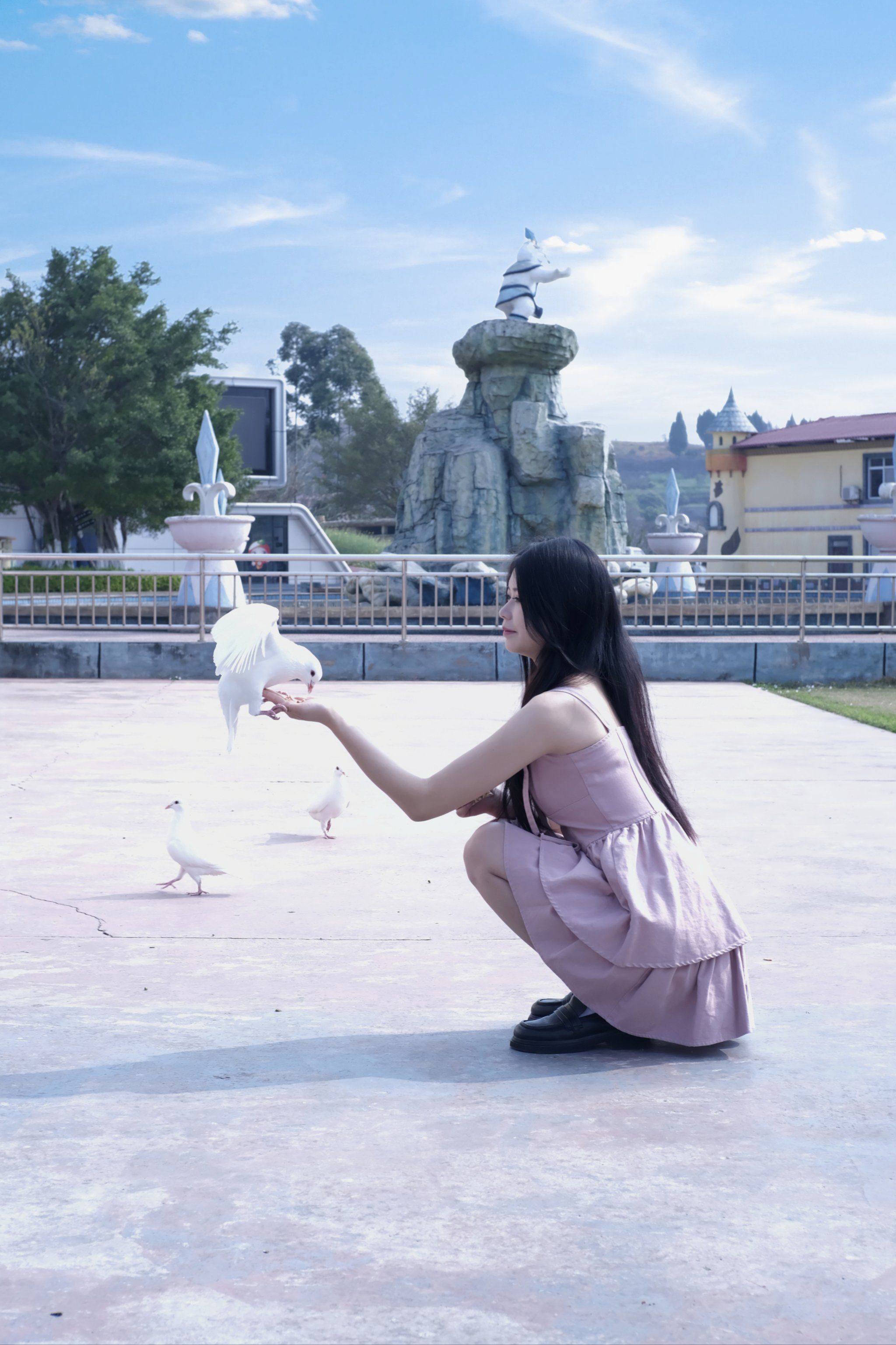 大千世界游乐场的喂鸽子