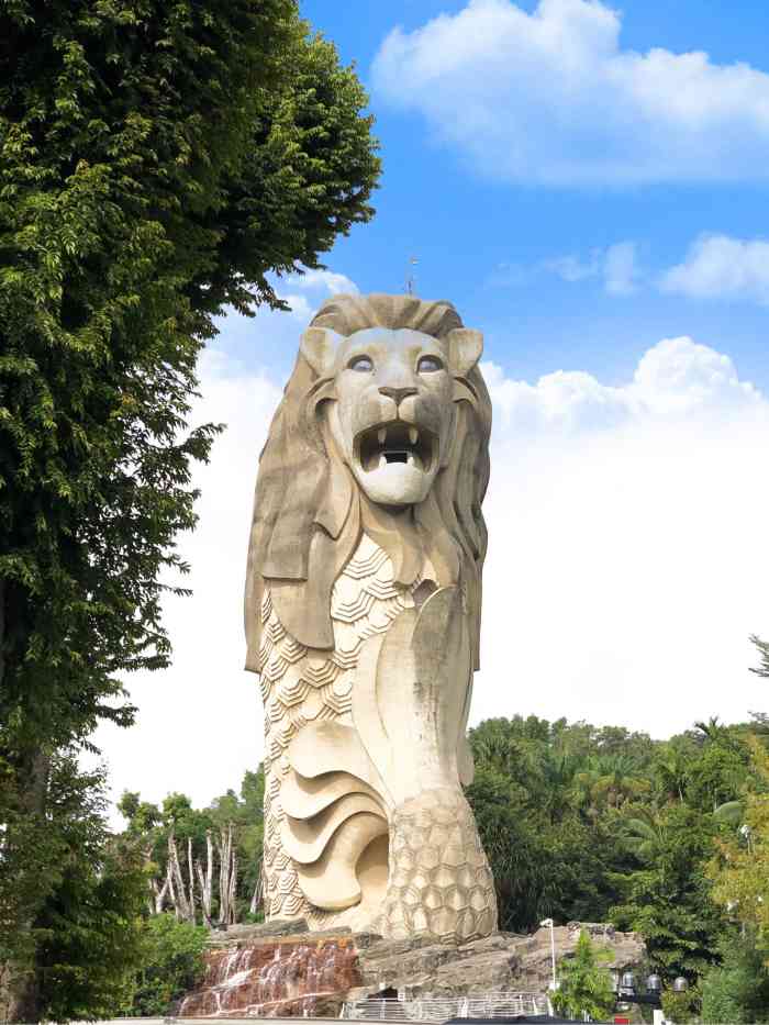 圣淘沙鱼尾狮塔-"属于露天的地标,新加坡旅行必打卡景点,景.