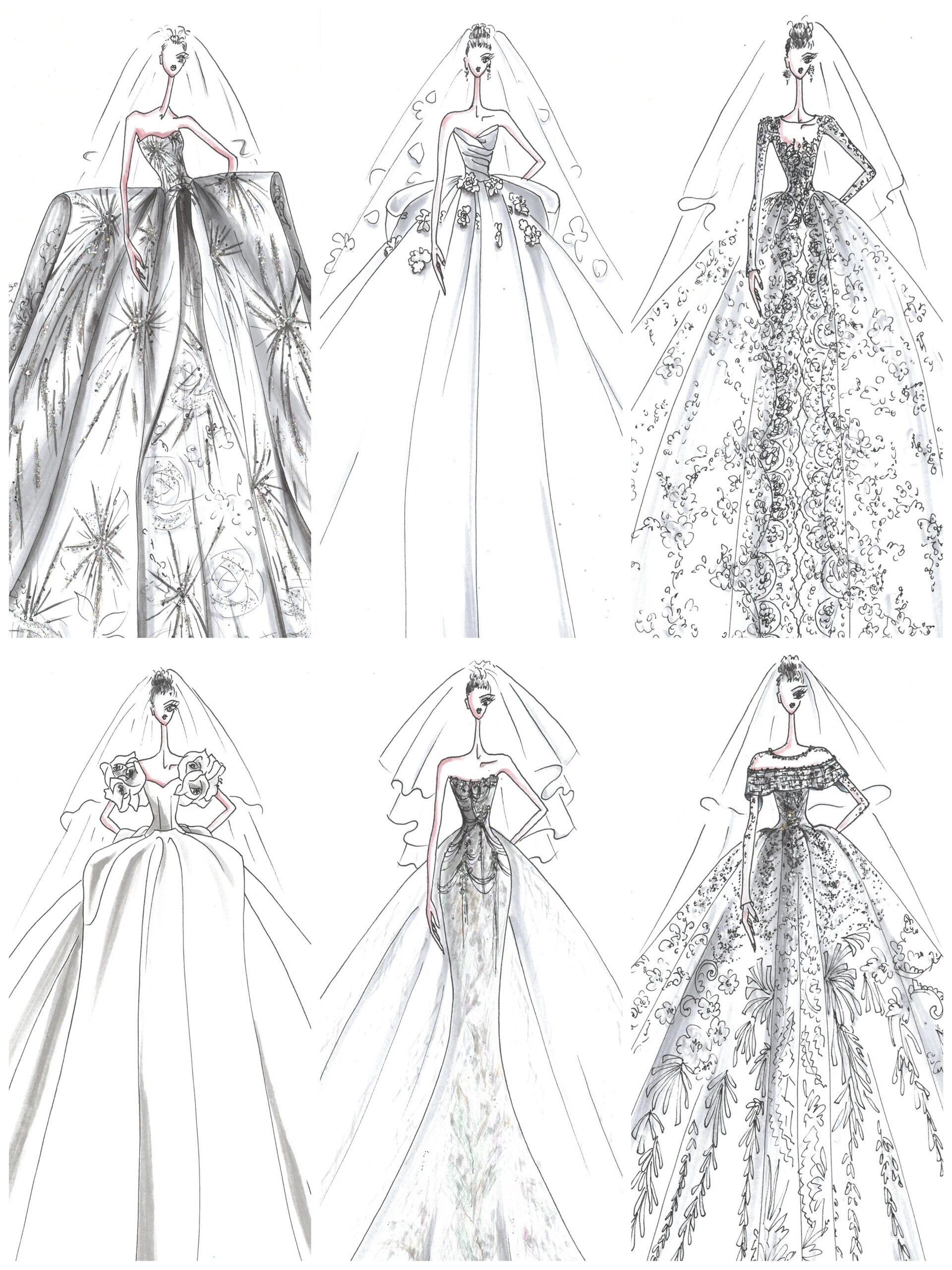 左滑看婚纱手稿图变真‼️哪件实现你的公主梦