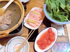 骨汤煮冬苋菜-盟重烧烤(高正街店)