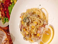 黑松露奶油蘑菇培根意面-麦田工坊(月湖店)