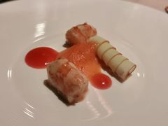 水蜜桃慢煮大明虾-北京古城老院厉晓麟精致菜