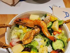 香煎黑虎虾芒果色拉-火山屋台(新街口店)