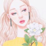 仙气十足的彩铅手绘女孩👧