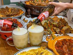 -东来菜馆•手抓海鲜家常菜•海鲜锅贴(鸽子窝店)