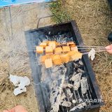 说着要烧烤，就和爸爸他们去山脚下