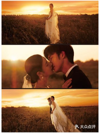 黄昏的致爱时刻绝美夕阳电影感婚纱照