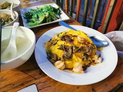 滑蛋牛肉虾仁饭-有章牛杂(石厦店)