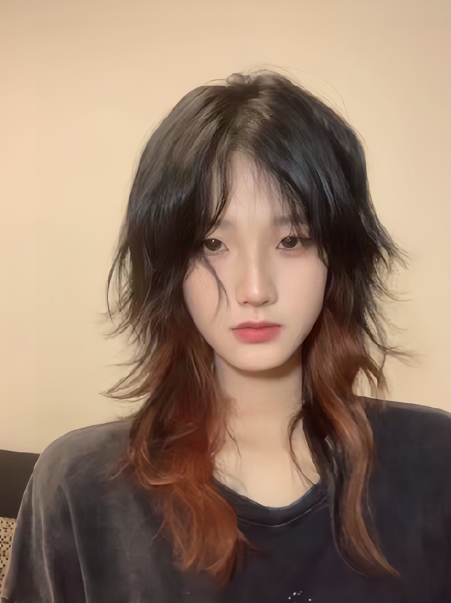 二次元可漫画感长发鲻鱼头