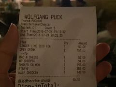 账单-WOLFGANG PUCK KITCHEN & BAR(迪士尼小镇店)