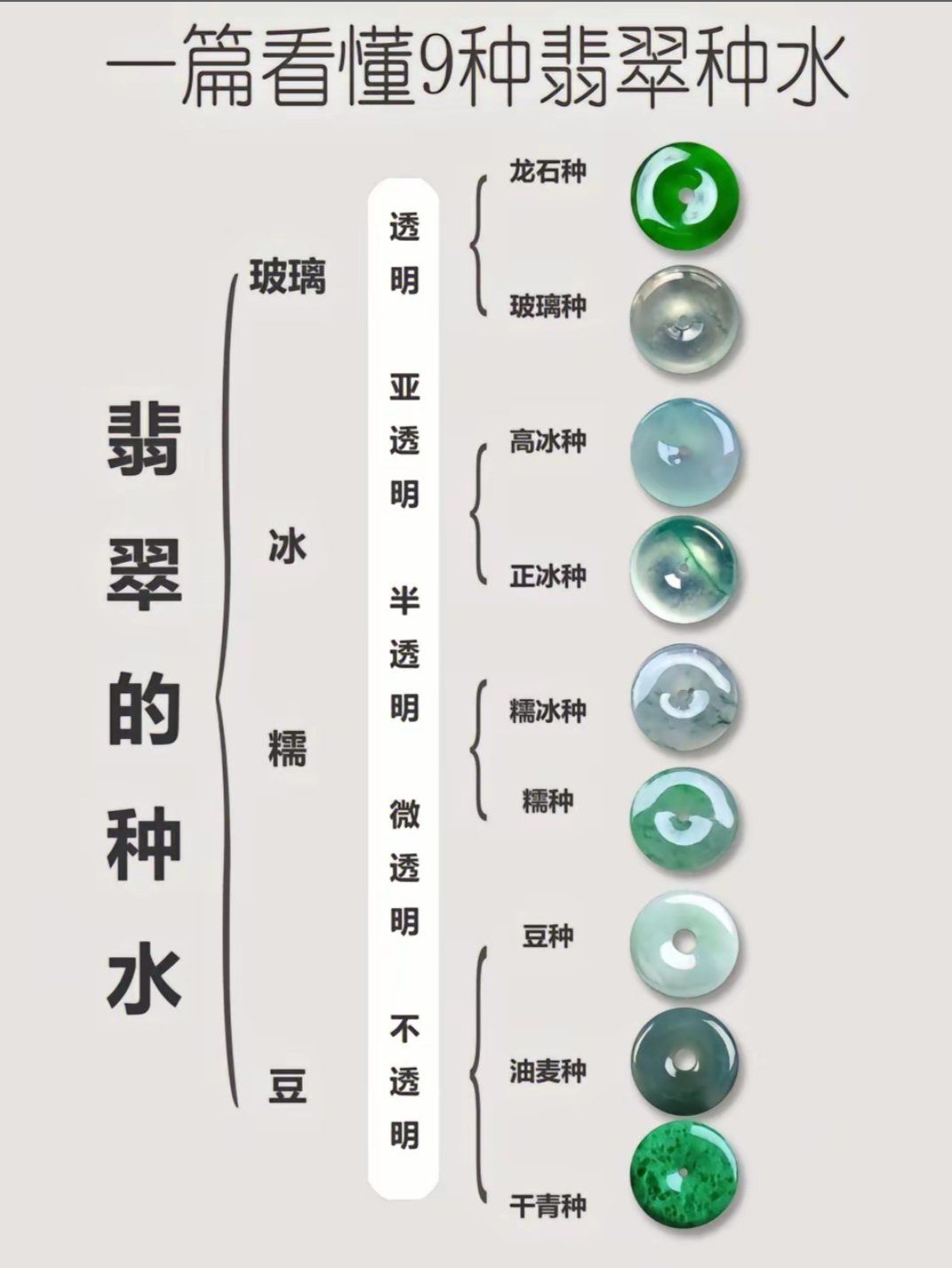 一图看懂翡翠的种水