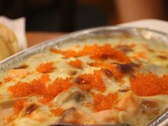 三文鱼蟹子白菌焗意粉-番茄屋葡式美食(总店)