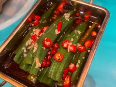 捞汁秋葵-粉灯牛腩牛杂煲·鸡煲(双井店)
