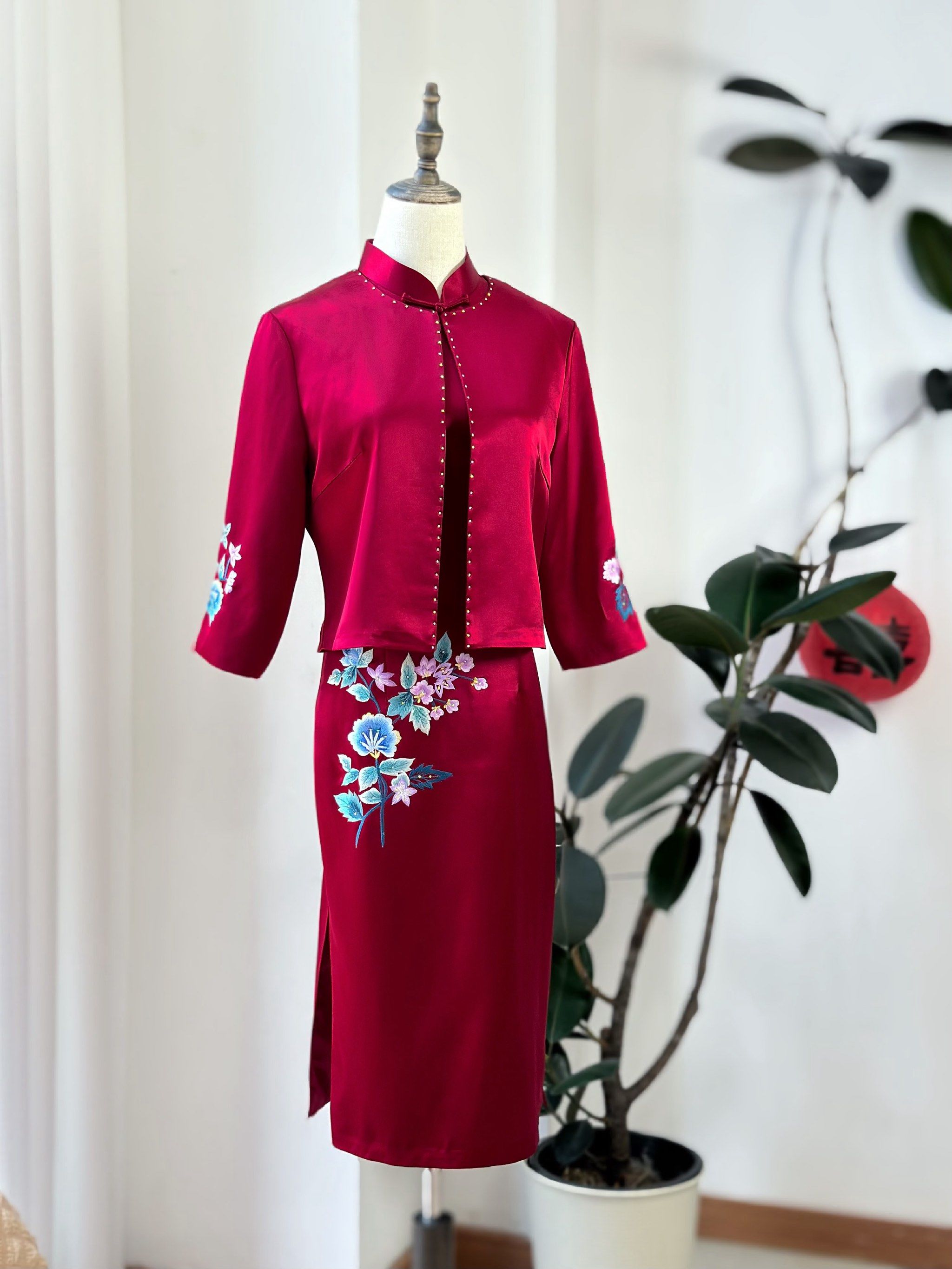 喜妈妈喜婆婆旗袍两件套装#端庄优雅