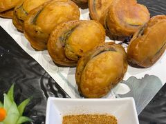 虾滑韭菜煎茄盒-川旺角川粤融合菜•海景餐厅(星海广场店)