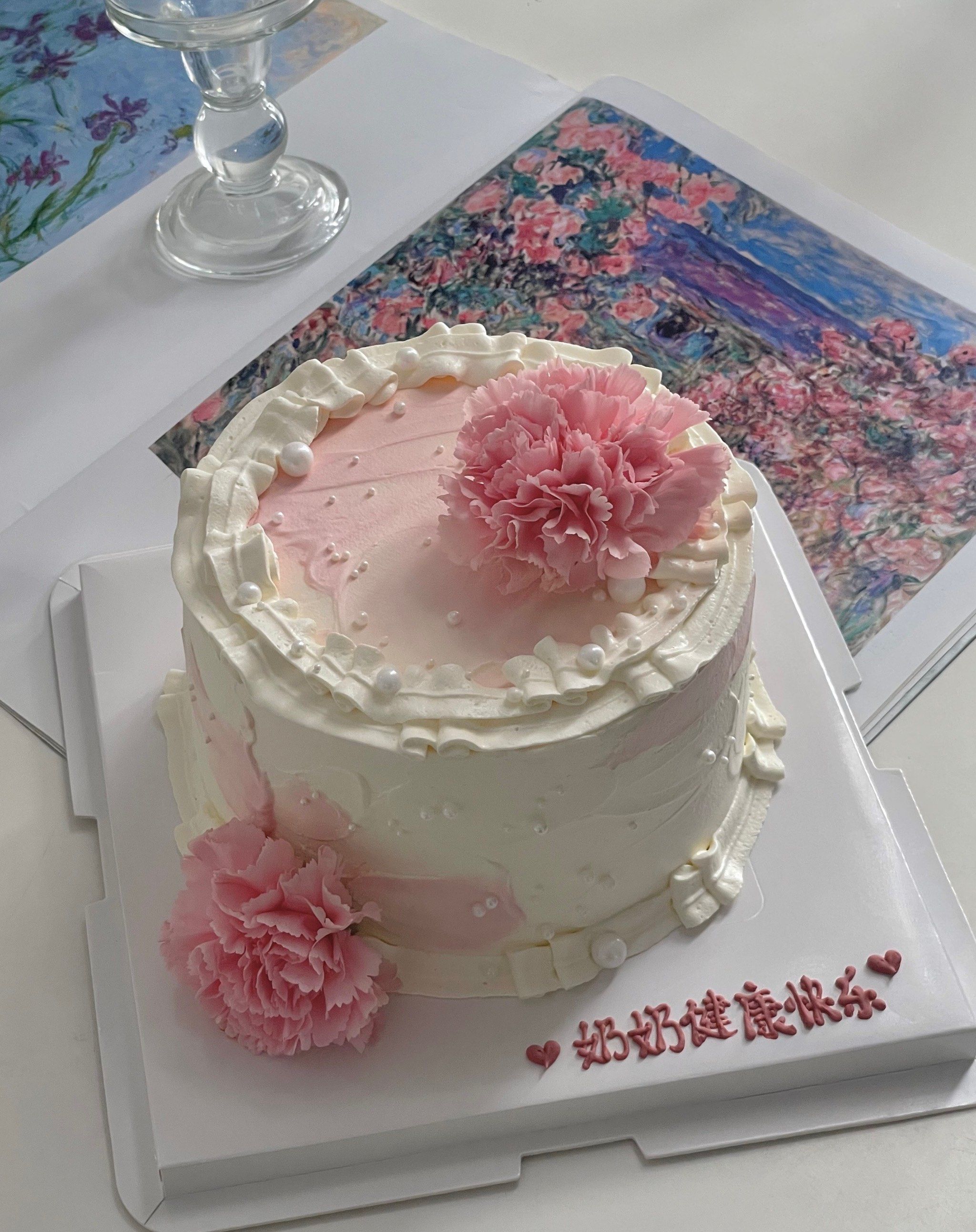 天津康乃馨鲜花母亲节蛋糕