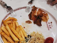 炸大鸡腿拼薯条-香港深仔记茶餐厅(东门店)