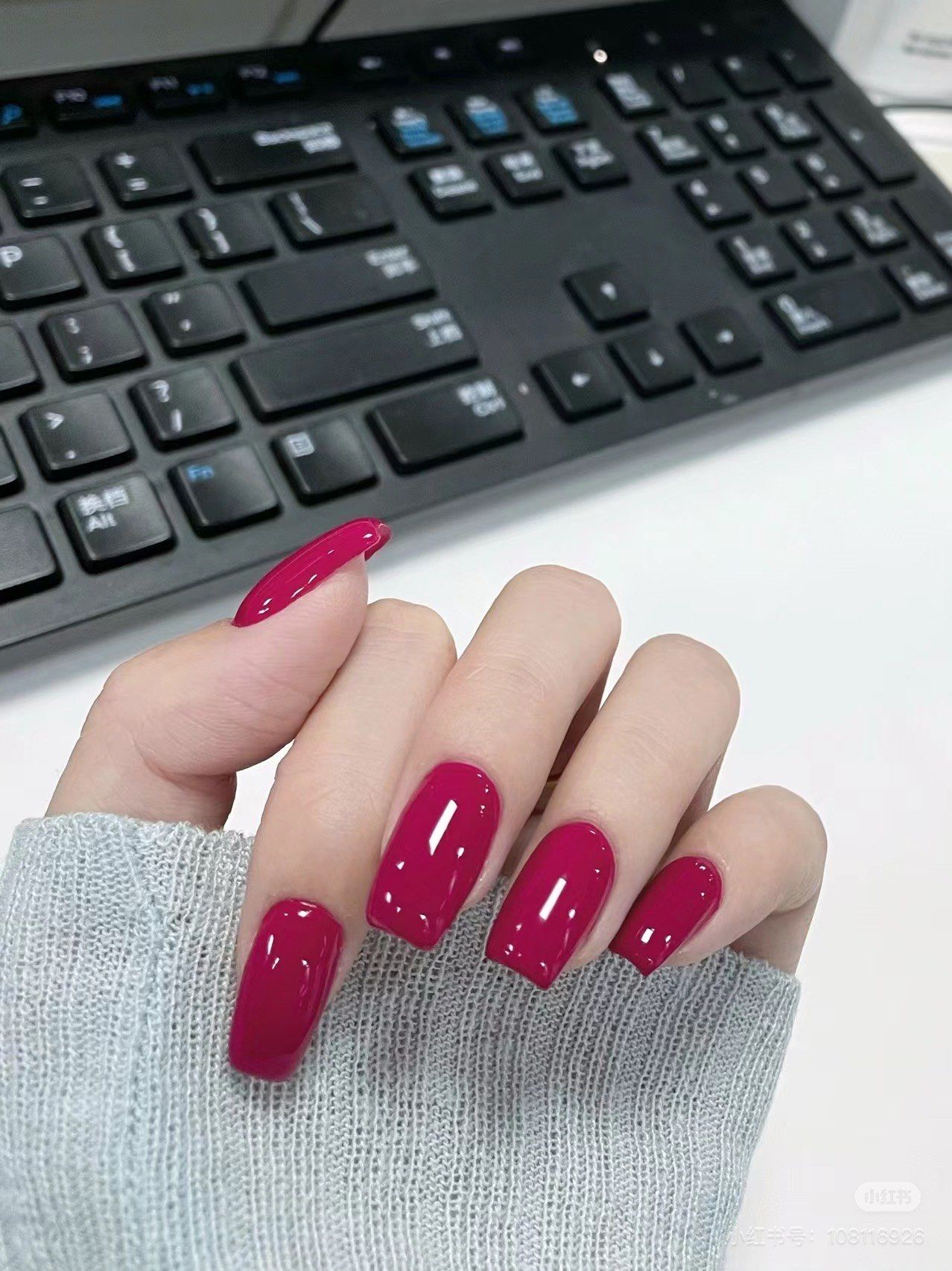 高级显白美甲 #极致单色