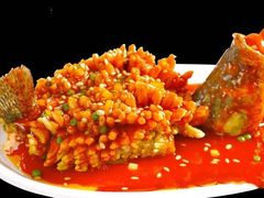 口水鸡，清炒虾仁，农家蒸三咸，玉米烙，炝爆腰花，松鼠桂鱼-德福兴(苏站路店)
