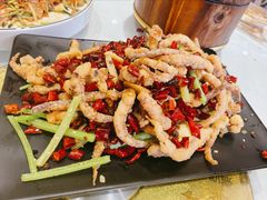 干煸鱿鱼须-大眼锅贴水饺(河东店)