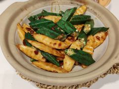 豆酱秋葵炒山药-南拳十三姨·潮汕砂锅粥·粤菜(西单大悦城店)