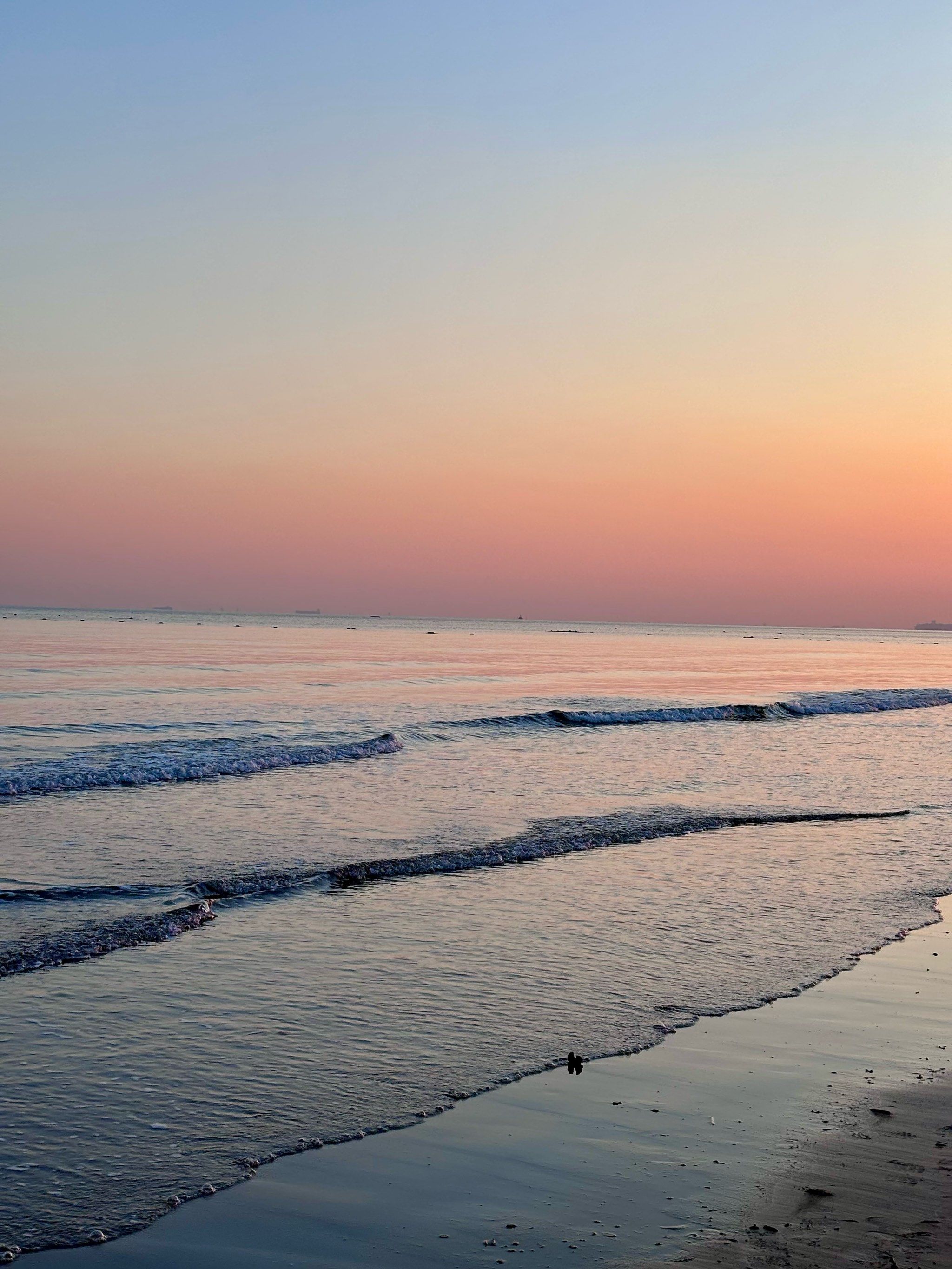 冬天石老人沙滩落日晚霞太好拍了!