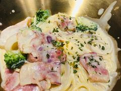 白蘑菇汁培根意粉-HOTISLAND海鸡岛·韩国料理(江南西店)