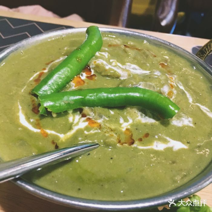 the indian aroma阿若玛印度餐厅青椒鸡肉绿咖喱图片