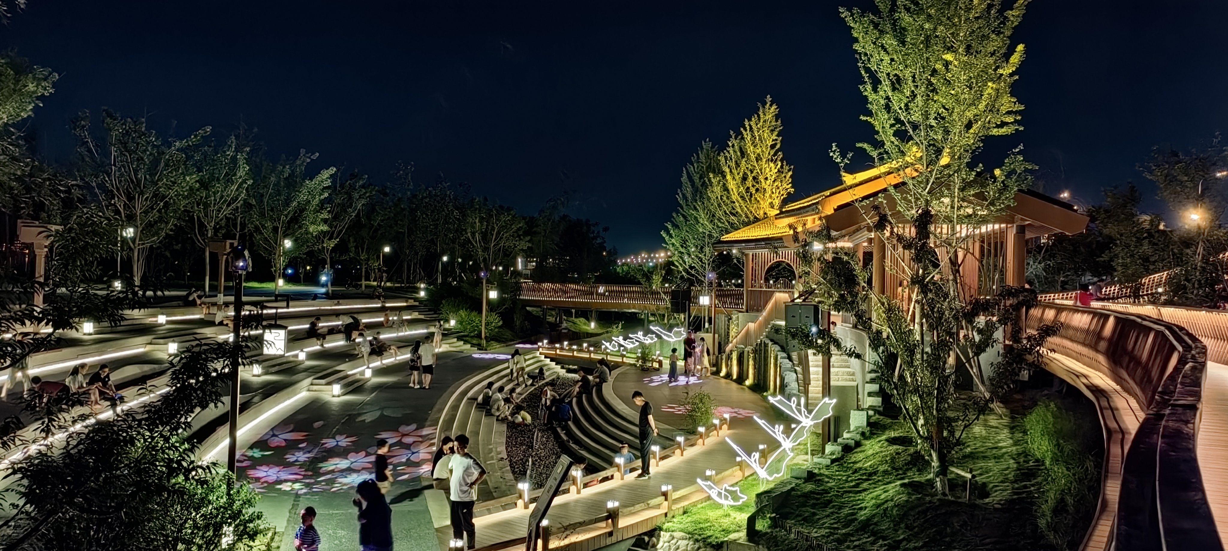 夜间游园,美不胜收～我大清河