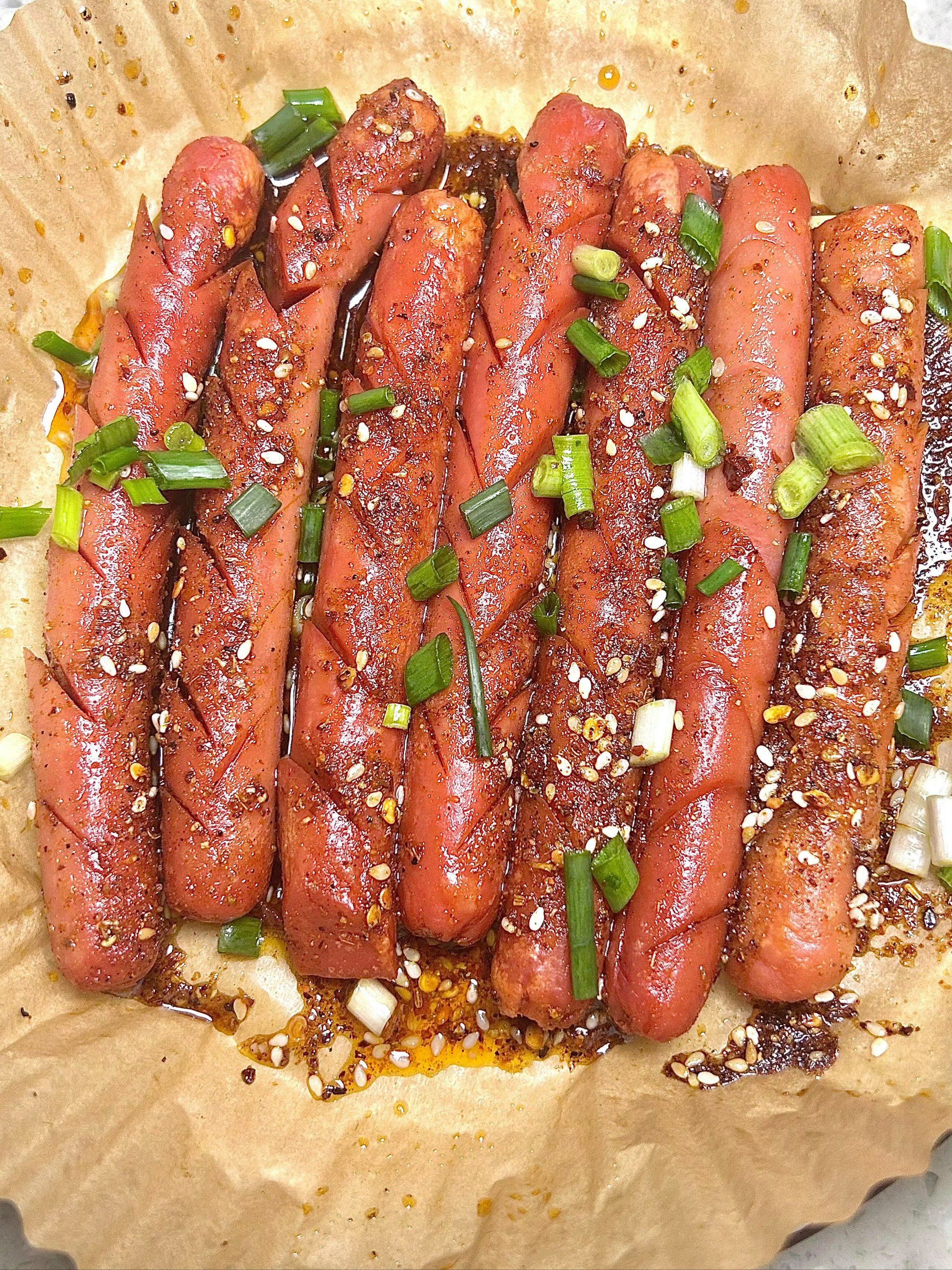 有空气炸锅的一定要去做这个烤火腿肠!