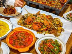 -东来菜馆•手抓海鲜家常菜•海鲜锅贴(鸽子窝店)